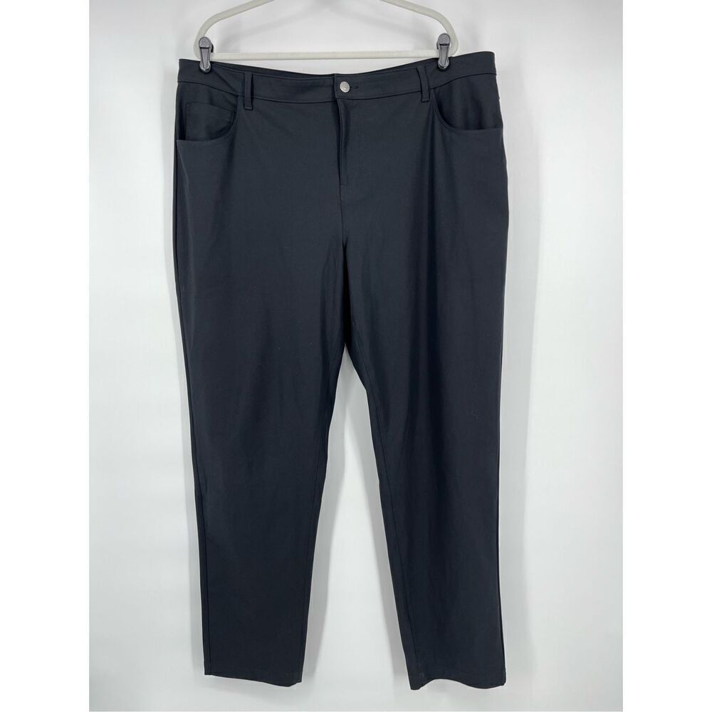 Fabletics Don Trouser Men Flat Front Golf Pant Black Size 43 X 34 TALL Size XXL